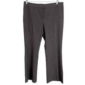 Nine West Womens Dress Pants Size 12 Gray Flat Front Straight Leg Hook Eye Caree